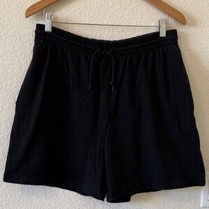 Preview basics 100% Cotton Elastic + Drawstring Waist Soft Shorts, Black, Medium
